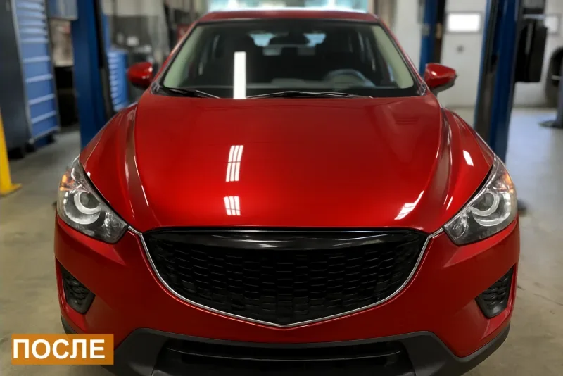 Mazda CX-5 — после ремонта: Замена капота, покраска под подбор цвета