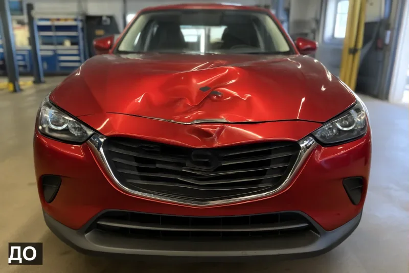 Mazda CX-5 — до ремонта: Замена капота, покраска под подбор цвета
